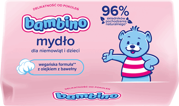 BAMBINO,mydło pielęgnujące dla niemowląt i dzieci,przód
