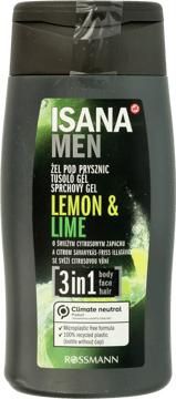 ISANA MEN,Żel pod prysznic 3w1 o zapachu cyryny i limonki ,przód