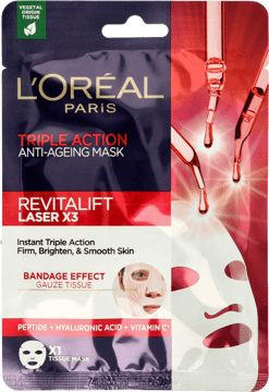 L'ORÉAL PARIS,maska przeciwzmarszczkowa o potrójnym działaniu,przód