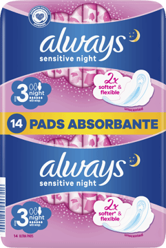 ALWAYS,podpaski higieniczne ze skrzydełkami, Night,przód