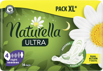 NATURELLA,podpaski higieniczne ze skrzydełkami, na noc,przód
