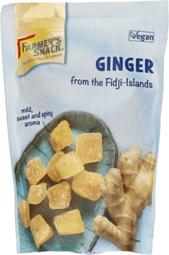 FARMER'S SNACK,imbir suszony z Fiji,przód