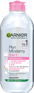 GARNIER,płyn micelarny 3w1 dla skóry wrażliwej,przód