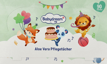 BABYDREAM,chusteczki higieniczne dla dzieci, 3- warstwowe, z aloesem,przód