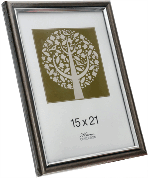 MES-ROTA,ramka metalowa do zdjęć 15x20 z  ozdobną listwą, kolor srebrny,przód