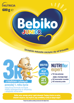 BEBIKO,formuła na bazie mleka z kleikiem ryżowym, 3R, powyżej 1. roku życia,przód