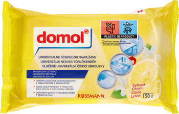 DOMOL,ściereczki nawilżane uniwersalne, Cytrynowa Świeżość,przód