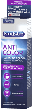 RAPID WHITE,pasta do zębów usuwająca przebarwienia,przód
