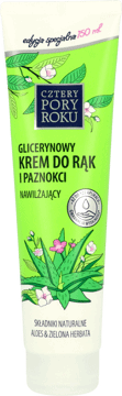 CZTERY PORY ROKU,krem do rąk glicerynowy, nawilżający, Aloes & Zielona Herbata,przód
