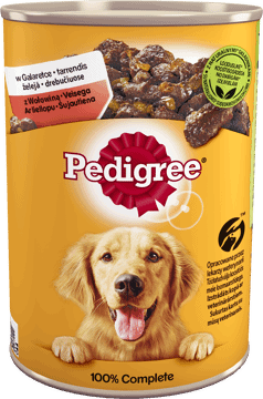 PEDIGREE,karma pełnoporcjowa mokra dla dorosłych psów z wołowiną w galaretce,przód