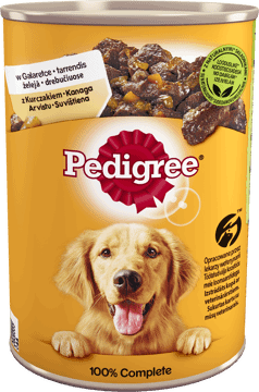 PEDIGREE,karma pełnoporcjowa mokra dla dorosłych psów z kurczakiem i marchewką,przód