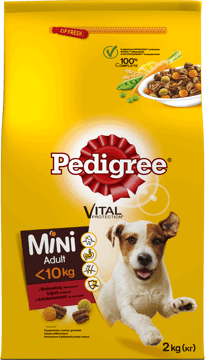 PEDIGREE,karma pełnoporcjowa sucha dla dorosłych psów poniżej 10 kg, z wołowiną i warzywami,przód
