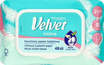 VELVET,nawilżany papier toaletowy,przód