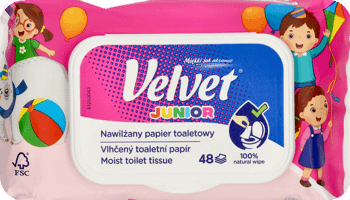 VELVET,nawilżany papier toaletowy dla dzieci,przód
