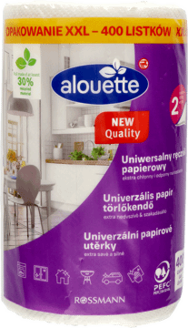 ALOUETTE,ręcznik papierowy uniwersalny, 2 warstwowy, 400 listków,przód