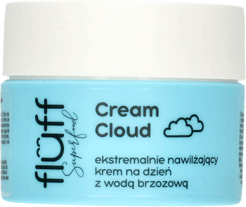 FLUFF,krem do twarzy nawilżający, na dzień, z wodą brzozową,przód