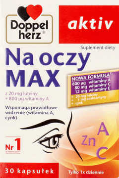 DOPPELHERZ,kapsułki Na oczy z luteiną, suplement diety,przód