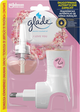 GLADE,elektryczny odświeżacz powietrza z zapasem, I love you,przód