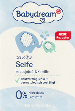 BABYDREAM,mydło w kostce z olejkiem jojoba,przód