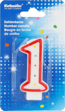 PARTY,świeczka w kształcie liczby 1,przód