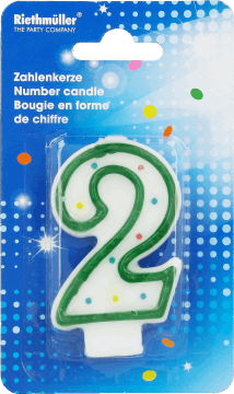PARTY,świeczka w kształcie liczby 2,przód
