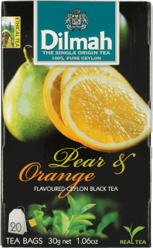 DILMAH,herbata czarna z aromatem gruszki i pomarańczy,przód