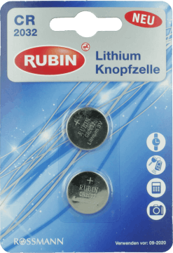 RUBIN,baterie płaskie litowe 3V, CR 2032,przód