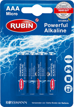 RUBIN,baterie alkaliczne 1,5V AAA Micro LR03,przód