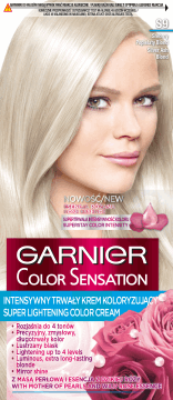 GARNIER COLOR SENSATION,superrozjaśniający krem koloryzujący Srebrny Popielaty Blond S9,przód