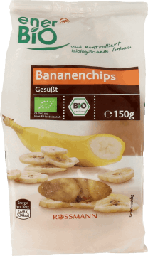 ENERBIO,słodzone chipsy bananowe,przód