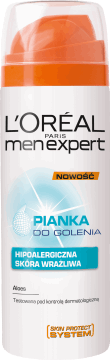 L'ORÉAL PARIS MEN EXPERT,pianka do golenia hipoalergiczna, skóra wrażliwa,przód