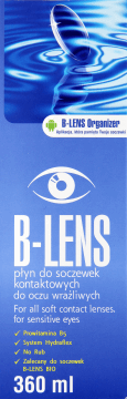 B-LENS,płyn do soczewek kontaktowych do oczu wrażliwych,przód