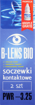 B-LENS,biokompatybilne, miesięczne soczewki kontaktowe, moc: -3,25,przód