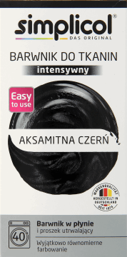 SIMPLICOL,barwnik do tkanin aksamitna czerń,przód