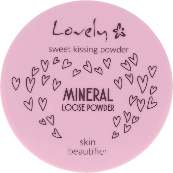 LOVELY,puder do twarzy silnie matujący fikser mineralny, Transparentny,przód
