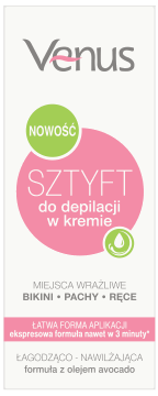 VENUS,sztyft do depilacji w kremie, do miejsc wrażliwych,przód