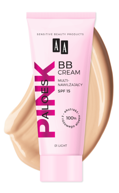 AA, Pink Aloes , krem BB do twarzy, multi-nawilajcy, SPF 15, nr 01 Light,  30 ml | Drogeria Rossmann.pl